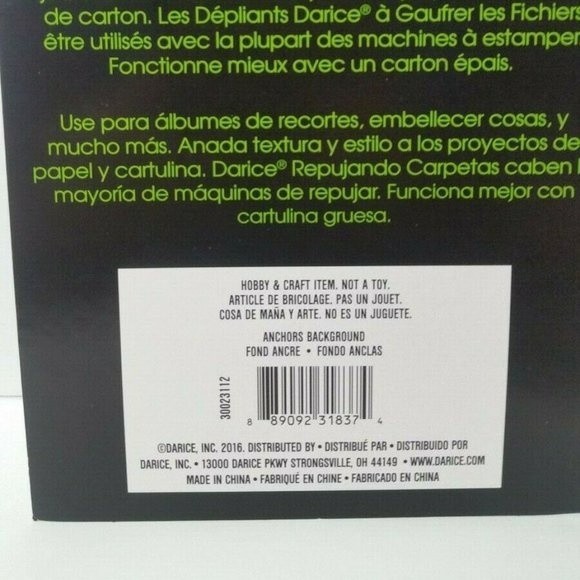 Darice Embossing Folder Nautical Anchors Scrapbook Paper Crafts Cards - Picture 5 of 6